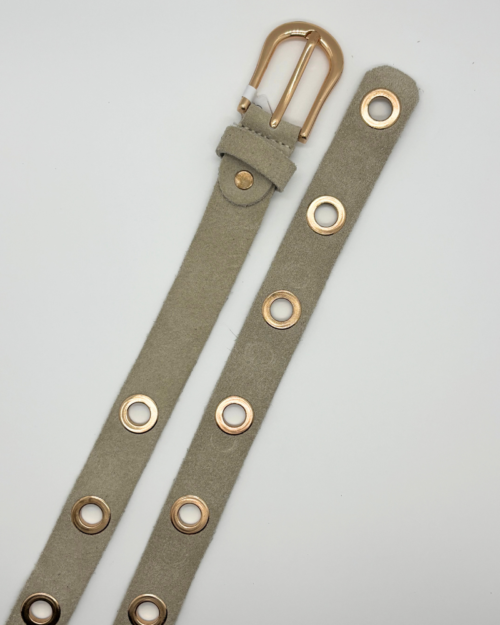 Suede ringbelt offwhite-gold