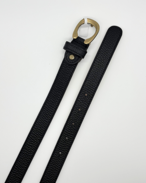 Riem gesp leer zwart