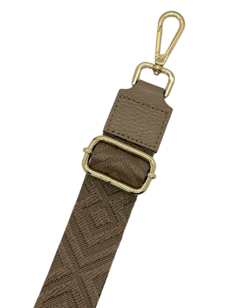 Small print strap beige goud
