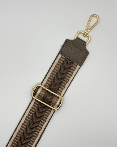 Bagstrap print taupe gold