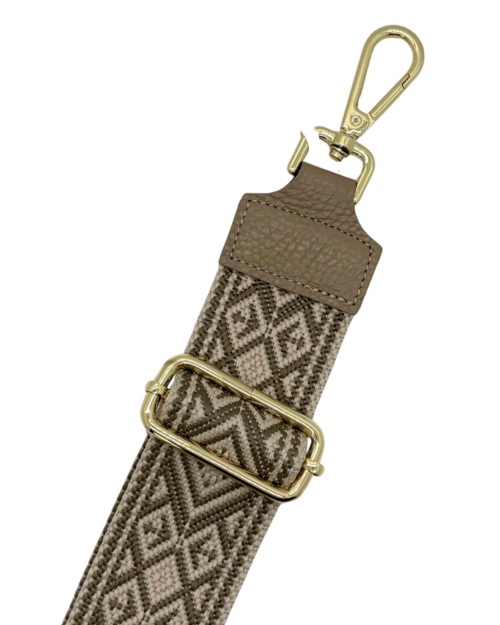 Bagstrap print beige-goud