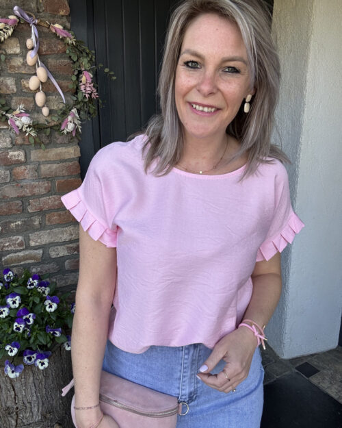 Ruffle top roze