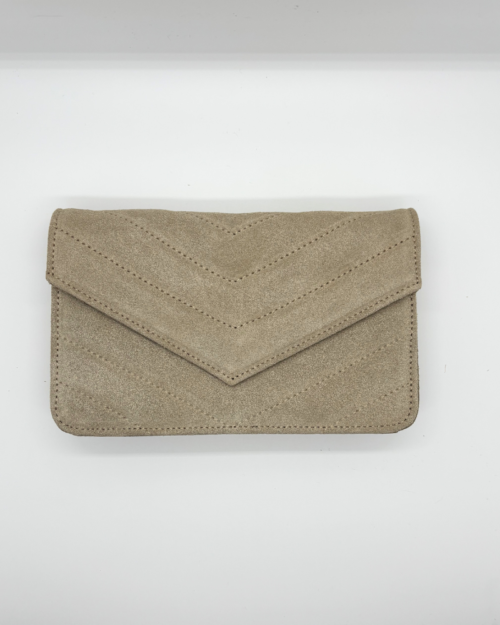 Small suede bag taupe