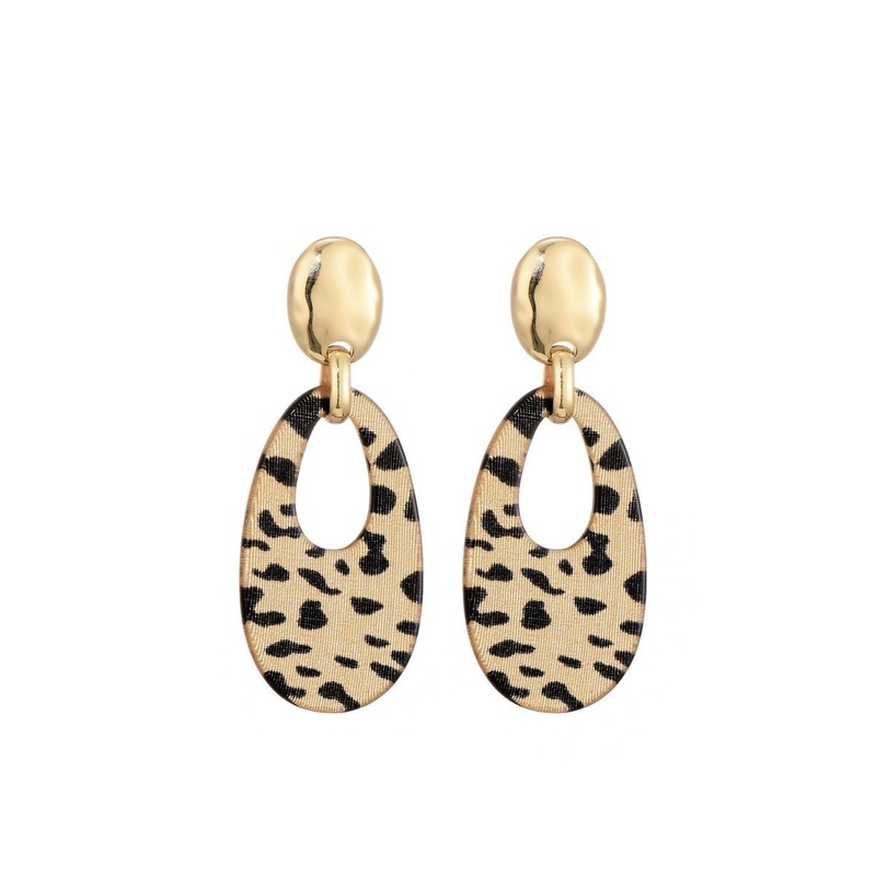 Ovalen oorbellen leopard
