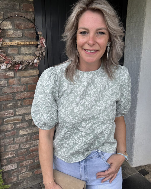 Flower top mint blauw