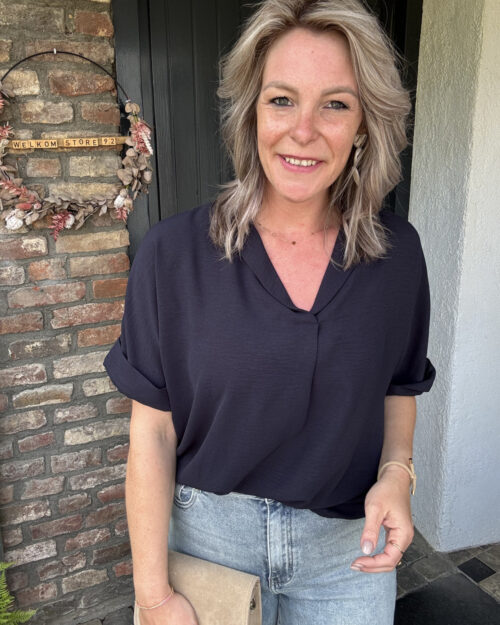 Basic blouse donker blauw
