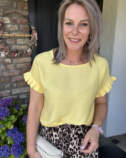Ruffle top geel