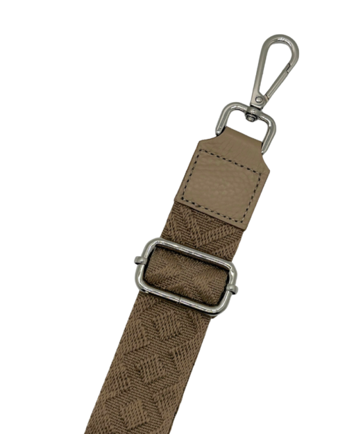 Small print strap beige zilver