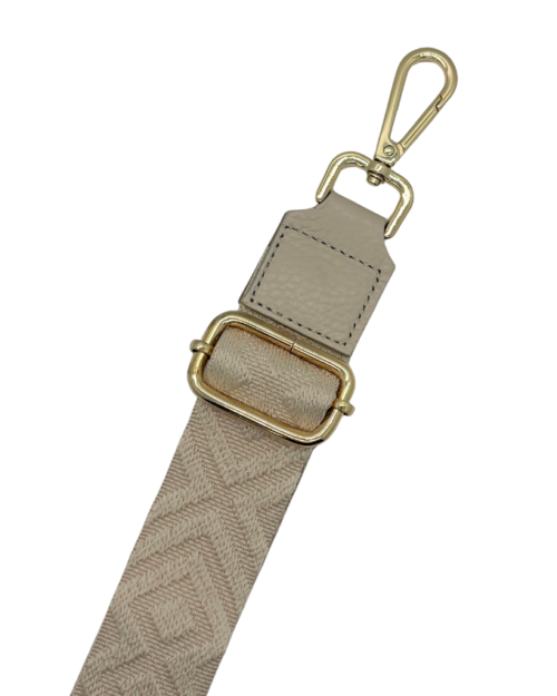 Small print strap ecru goud