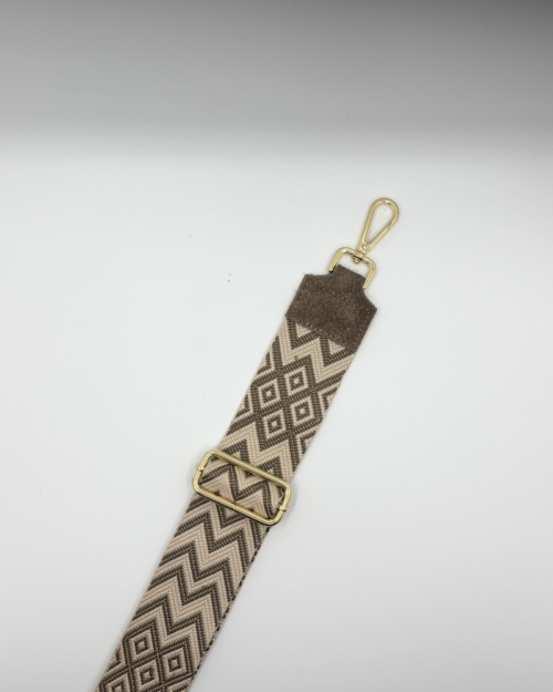 Bagstrap suede print taupe