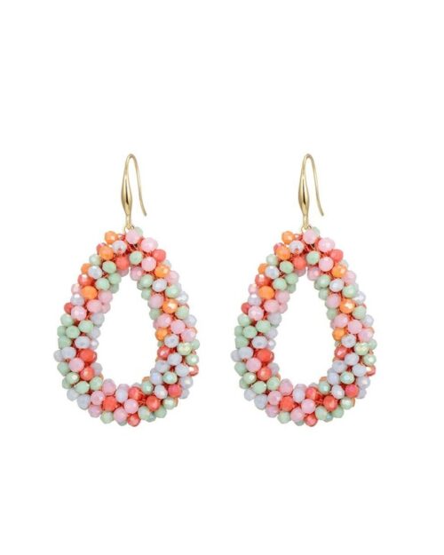 Oval beads oorbellen mixed