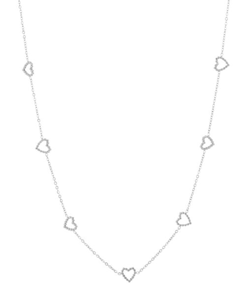 Ketting open harts zilver
