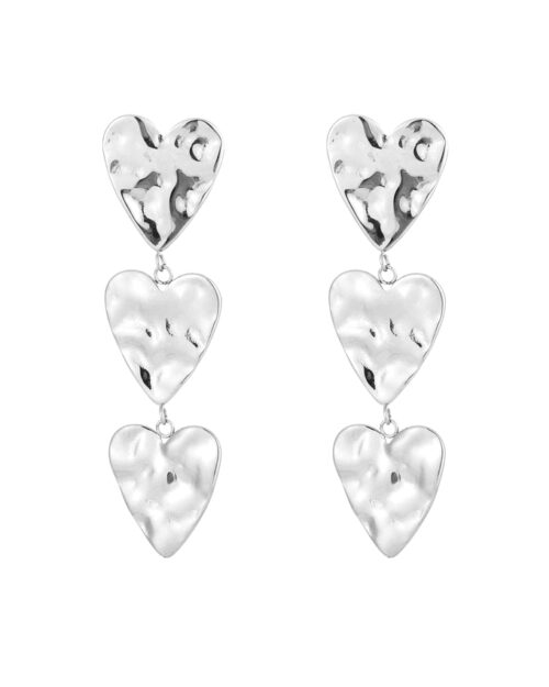 Hartjes oorbellen zilver