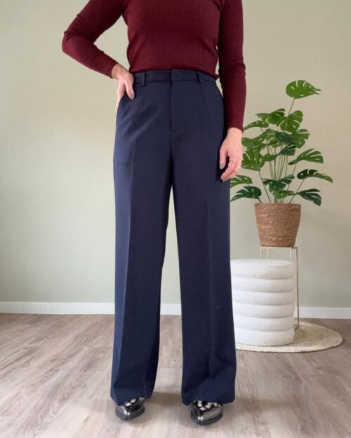 Pantalon wide leg marine