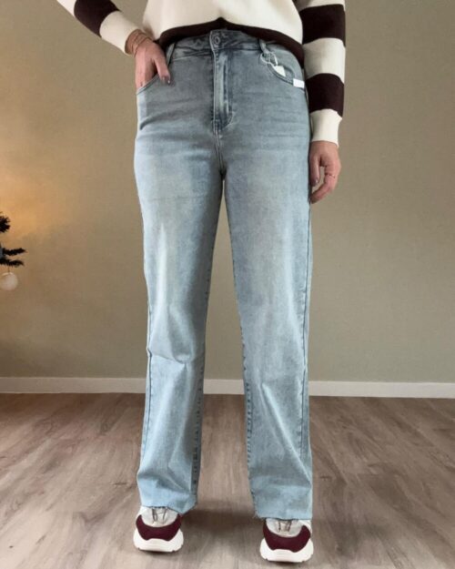Super stretch wide leg jeans rafels