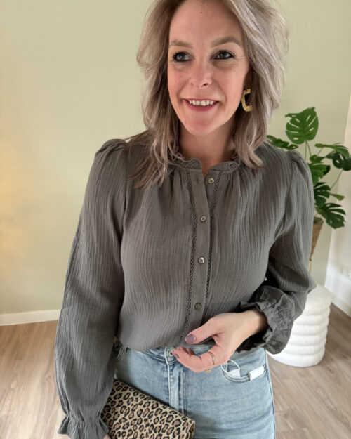 Mousseline blouse kaki