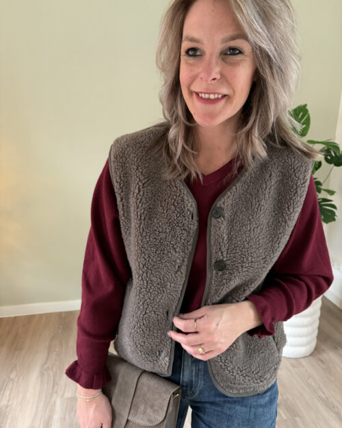 Teddy gilet taupe
