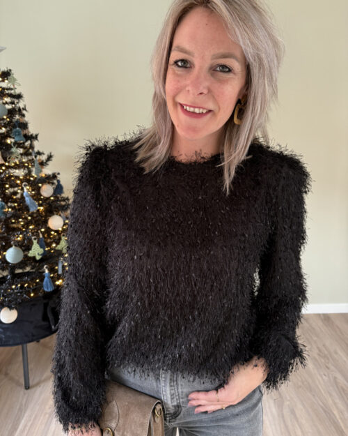 Ruffles blouse zwart