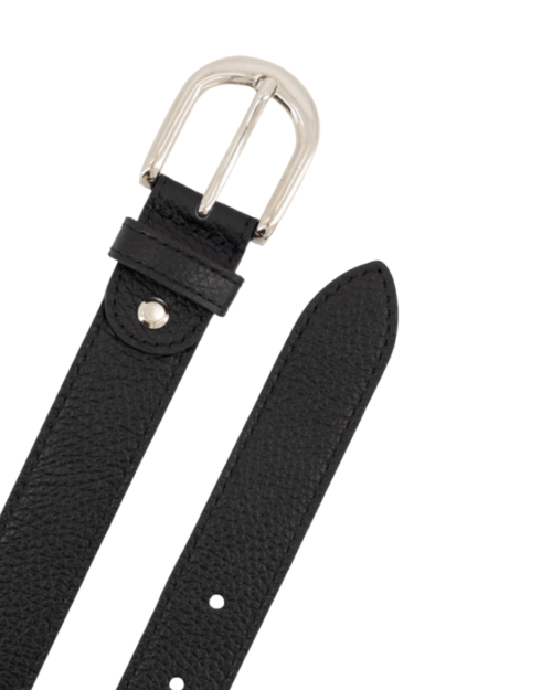 Riem leer zwart-zilver