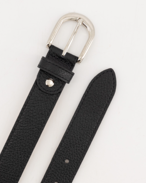 Riem leer zwart-zilver