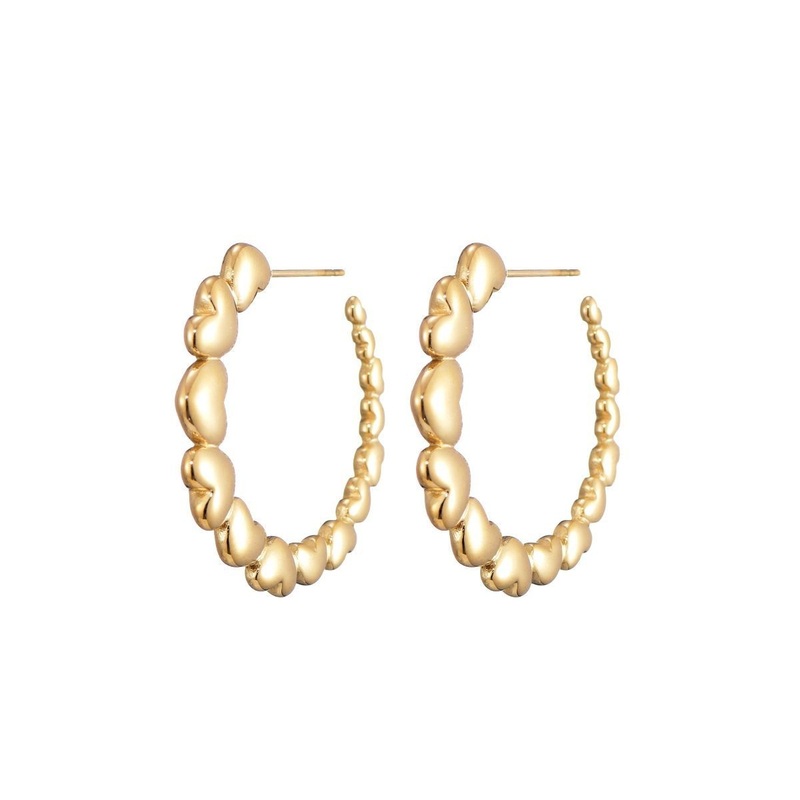 Ring oorbellen met hartjes