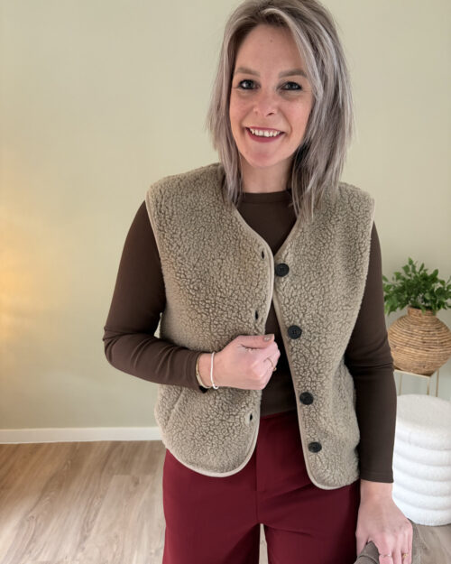 Gilet teddy beige