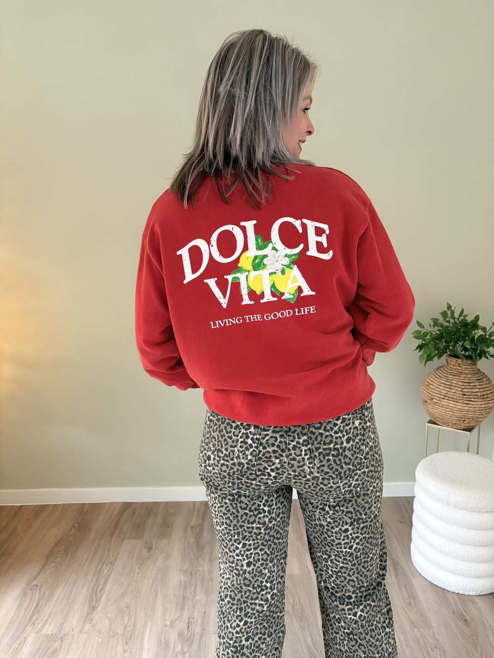 Sweater la dolce vita rood - Afbeelding 2