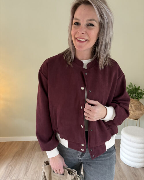 Bomber jacker suede bordeaux