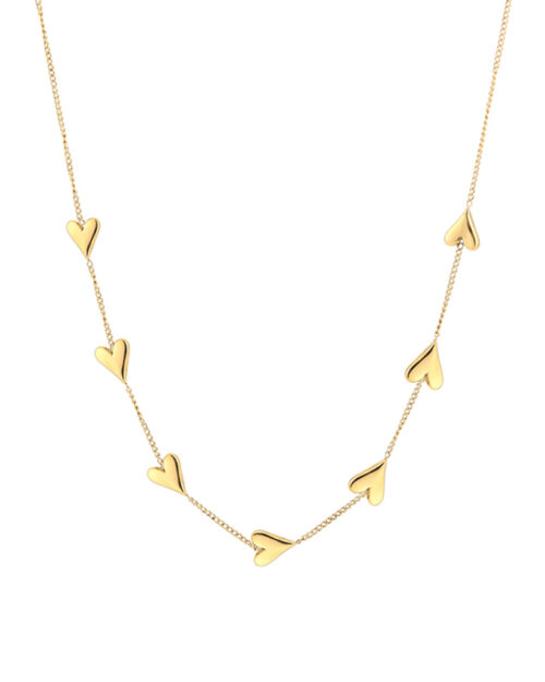 Ketting hartjes goud