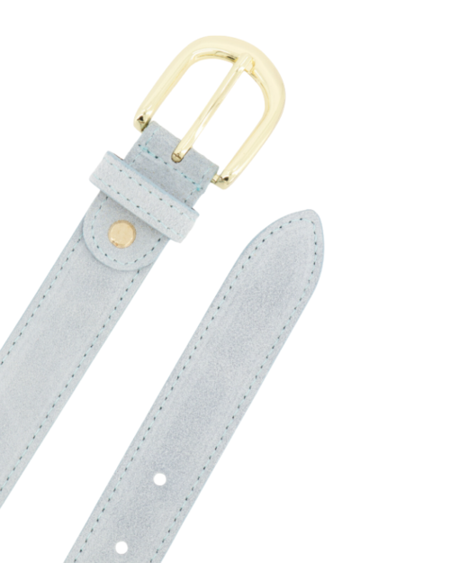 Riem suede blauw-goud