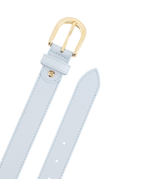 Riem leer blauw-goud