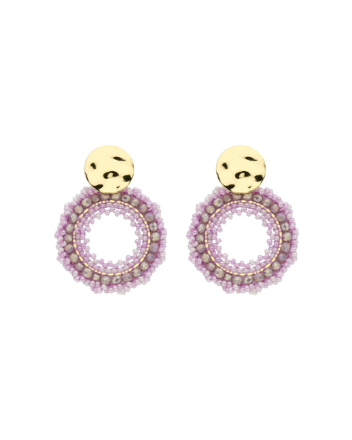 BIBA - kralenoorbellen lila