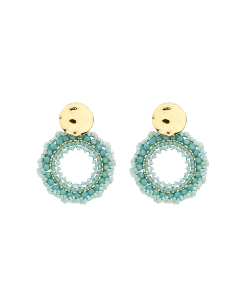 BIBA - kralenoorbellen mint