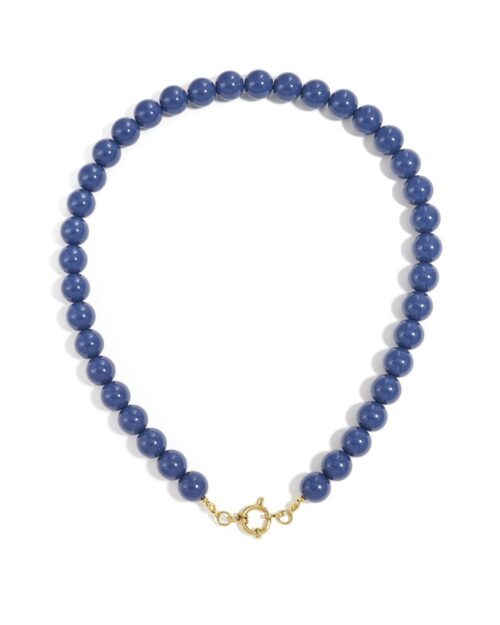 Kralenketting bedelsluiting blauw
