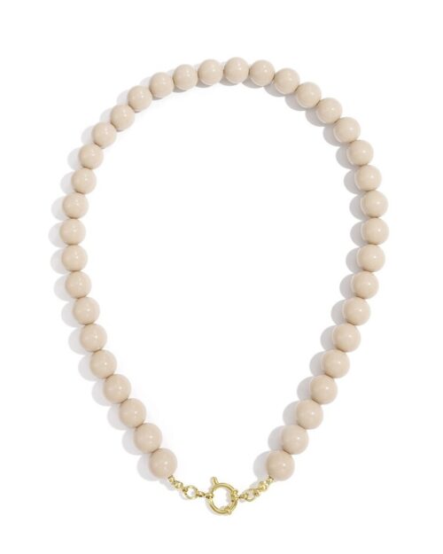 Kralenketting bedelsluiting beige