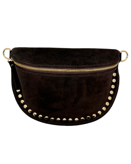 Moonbag met studs bruin