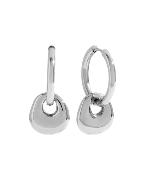 Dubbel ring oorbellen zilver