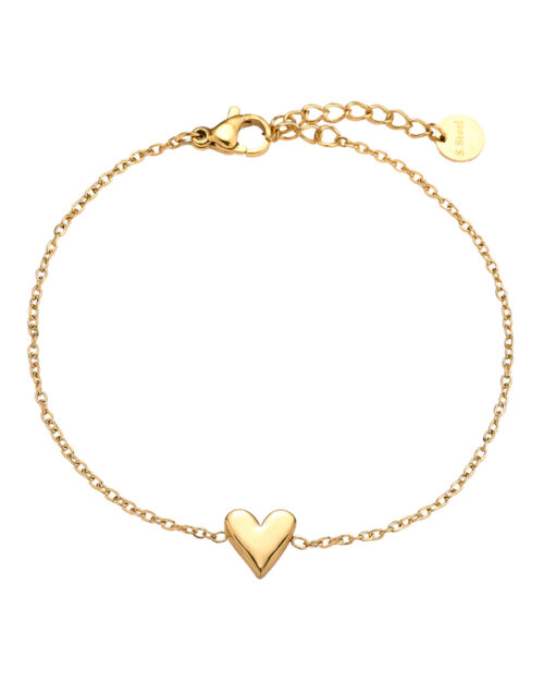 Armband gesloten hart goud