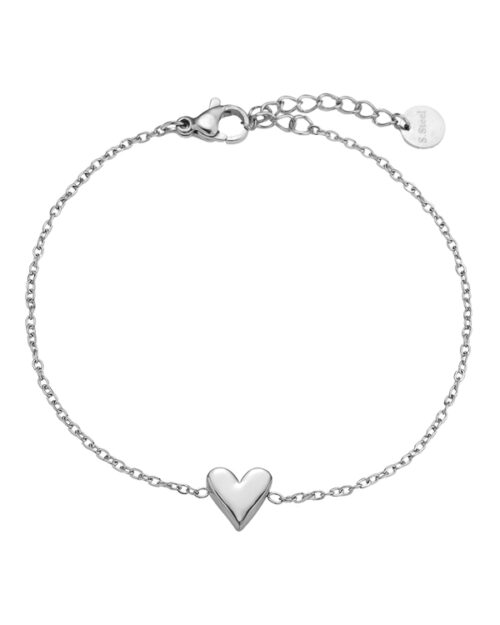 Armband gesloten hart zilver