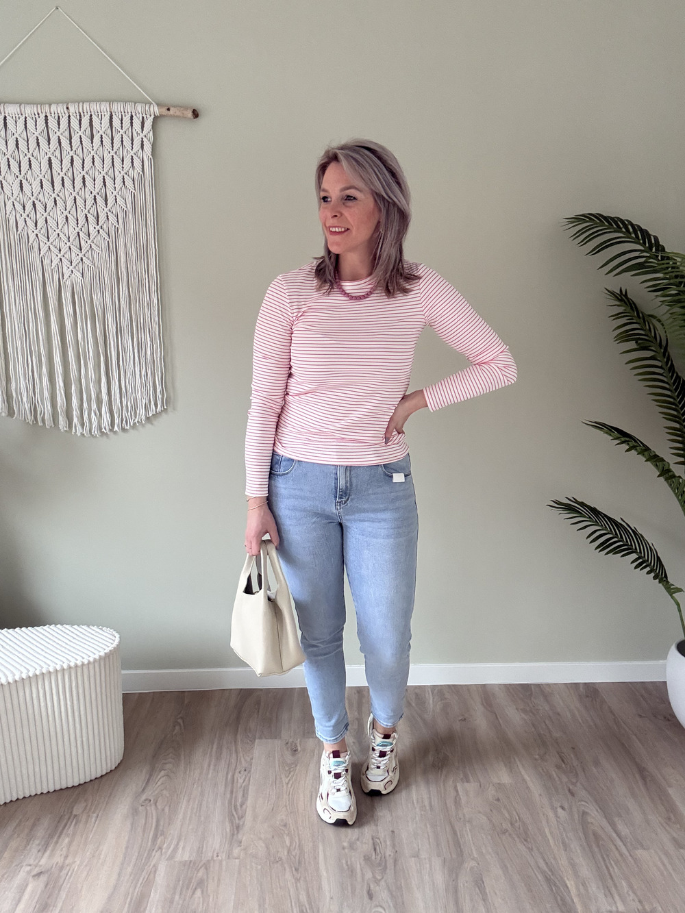 Longsleeve gestreept roze-wit - Afbeelding 3