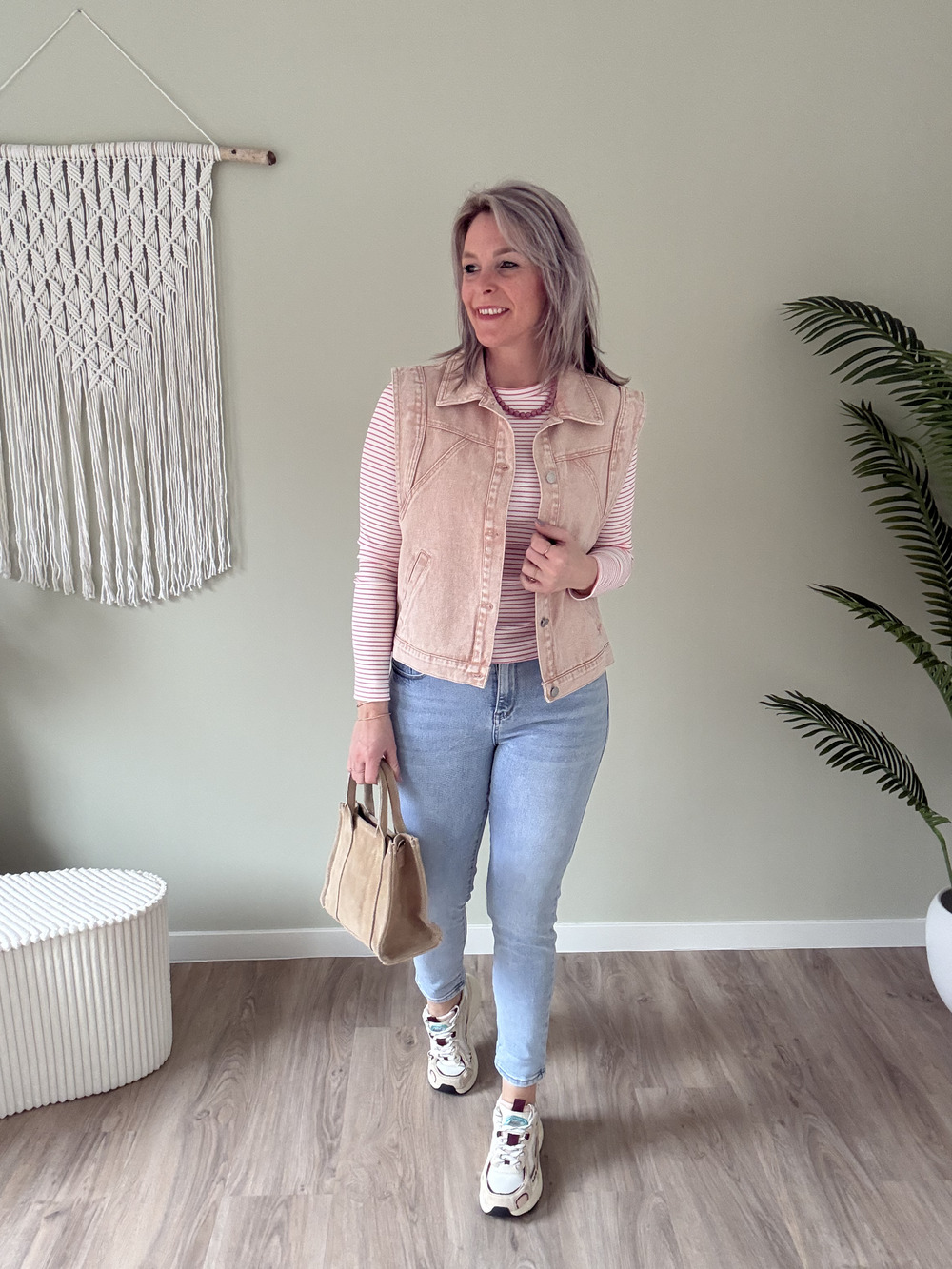 Longsleeve gestreept roze-wit - Afbeelding 2