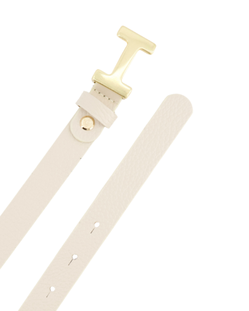 Smalle riem leer offwhite