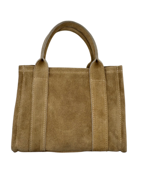 Suede handtas beige