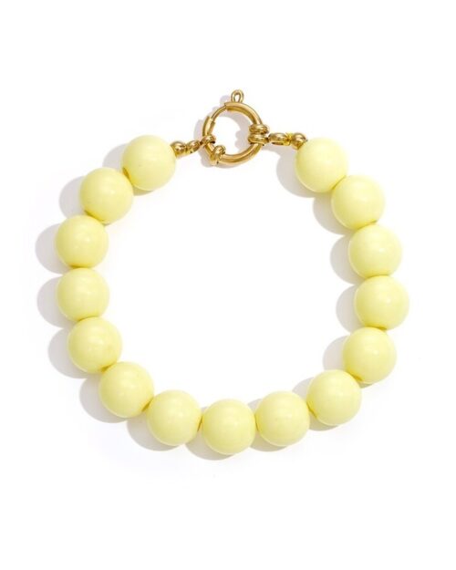 Kralen armband licht geel