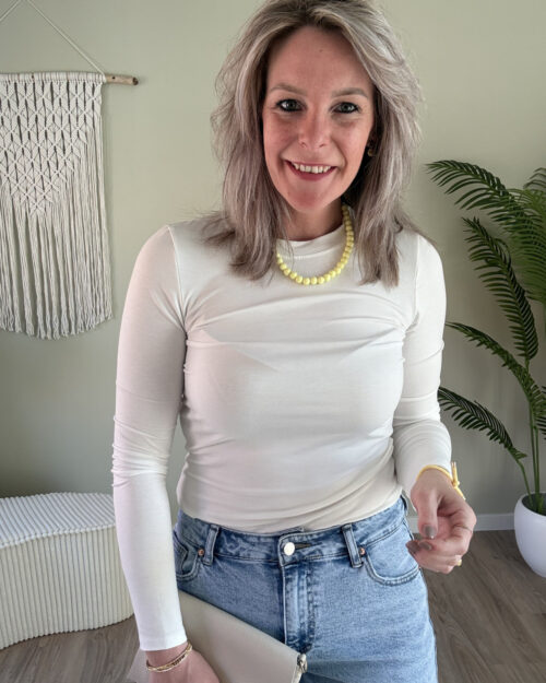 Cotton longsleeve wit