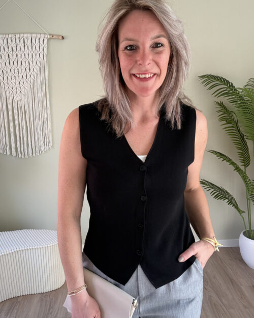 Button gilet zwart