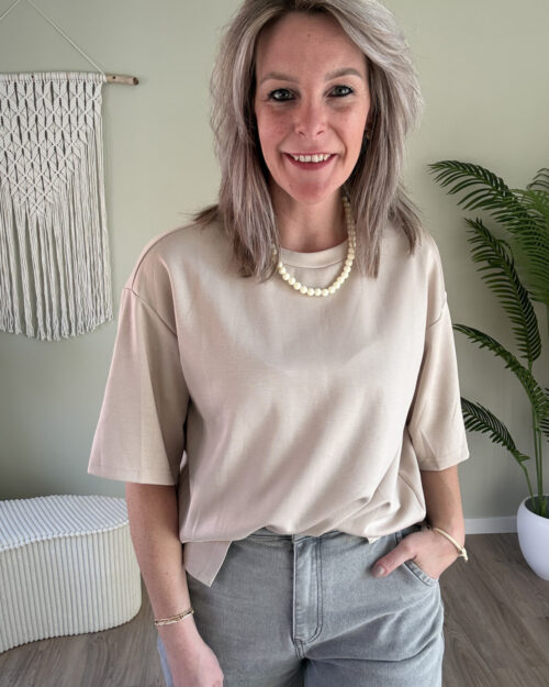 Oversized basic-tee beige