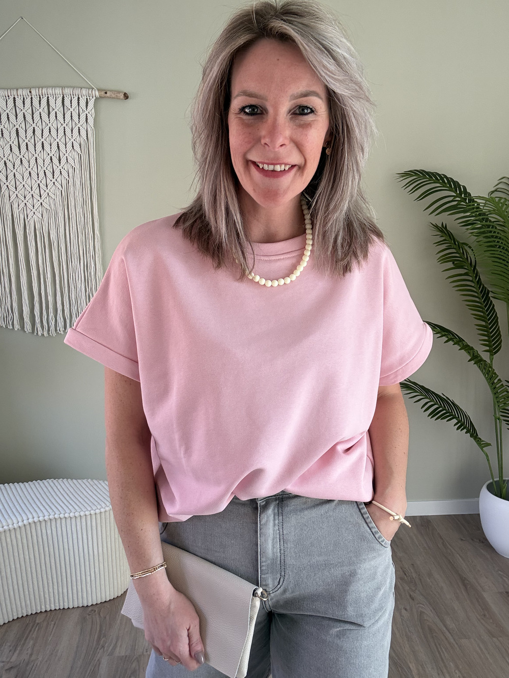 Sweater tee roze