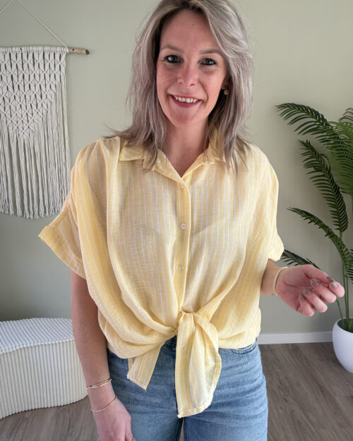 Oversized blouse geel