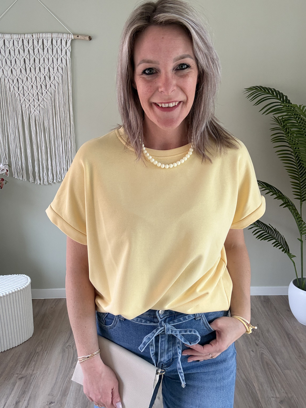 Sweater tee geel